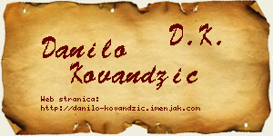 Danilo Kovandžić vizit kartica